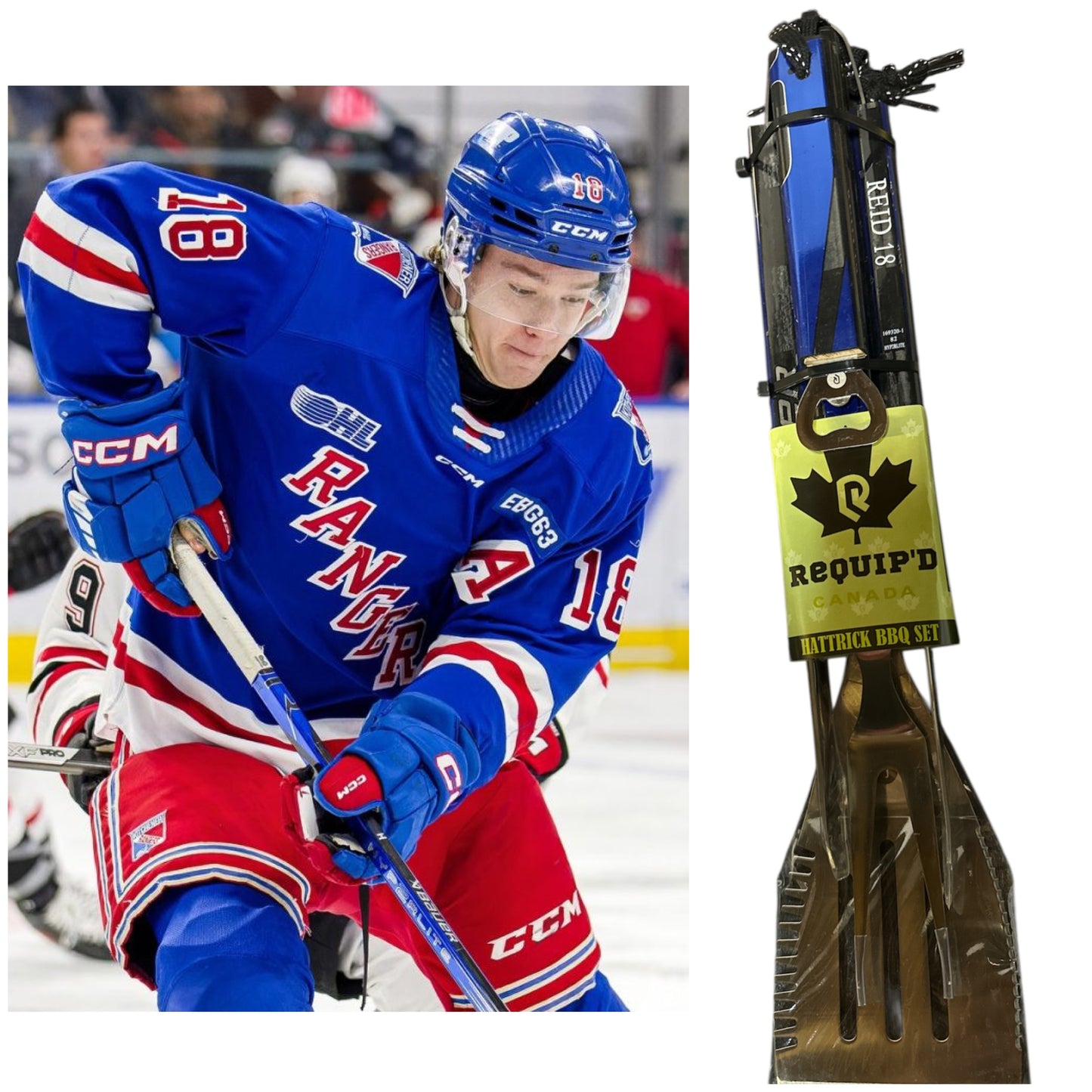 Team Canada Hockey Stick BBQ Set