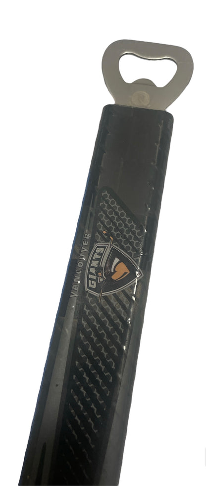 Vancouver Giants Game Used Stick; Bottle Opener
